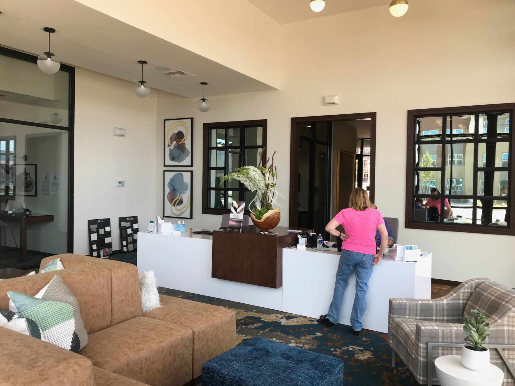 Inside the leasing center at The Braydon Apartments in Napa.